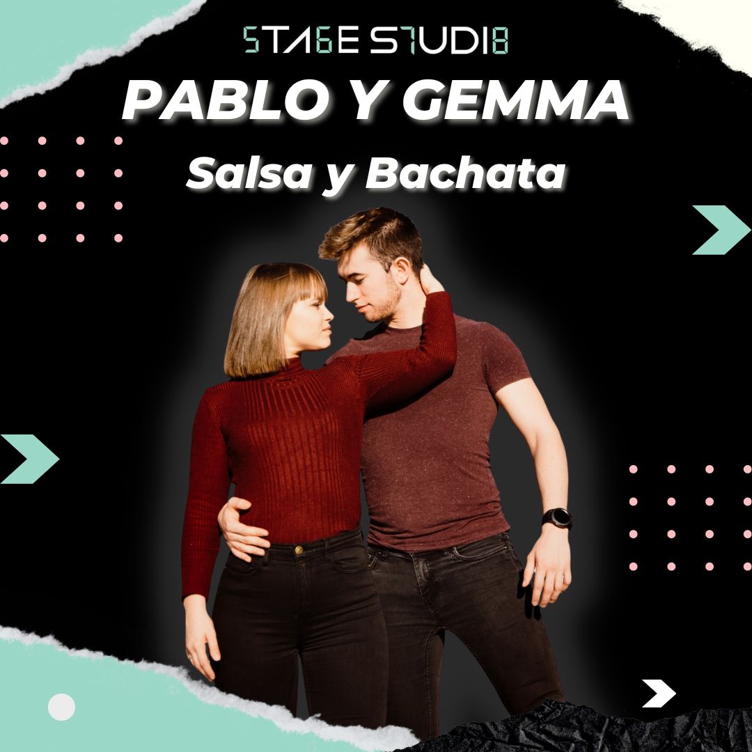 Pablo y Gemma, profesores de salsa y bachata.