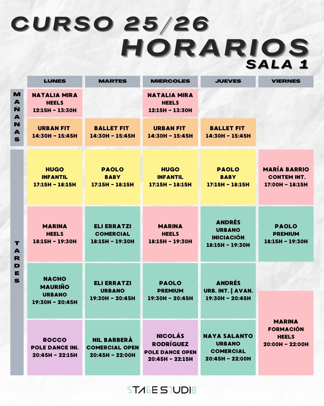 Horarios Sala 1 Horarios Sala 1