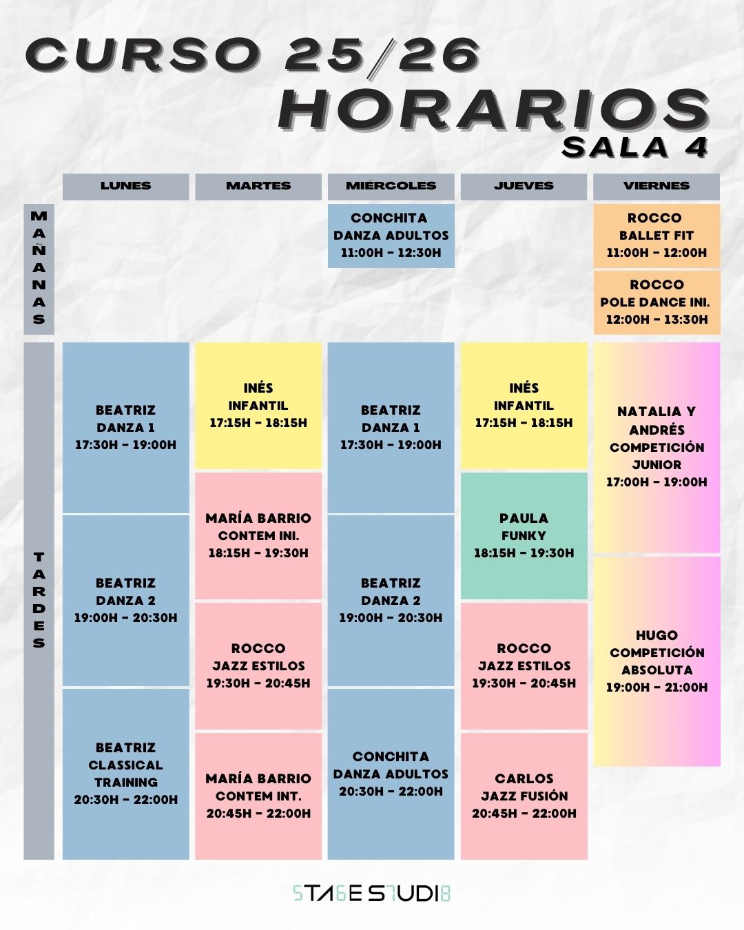 Horarios Sala 4 Horarios Sala 4