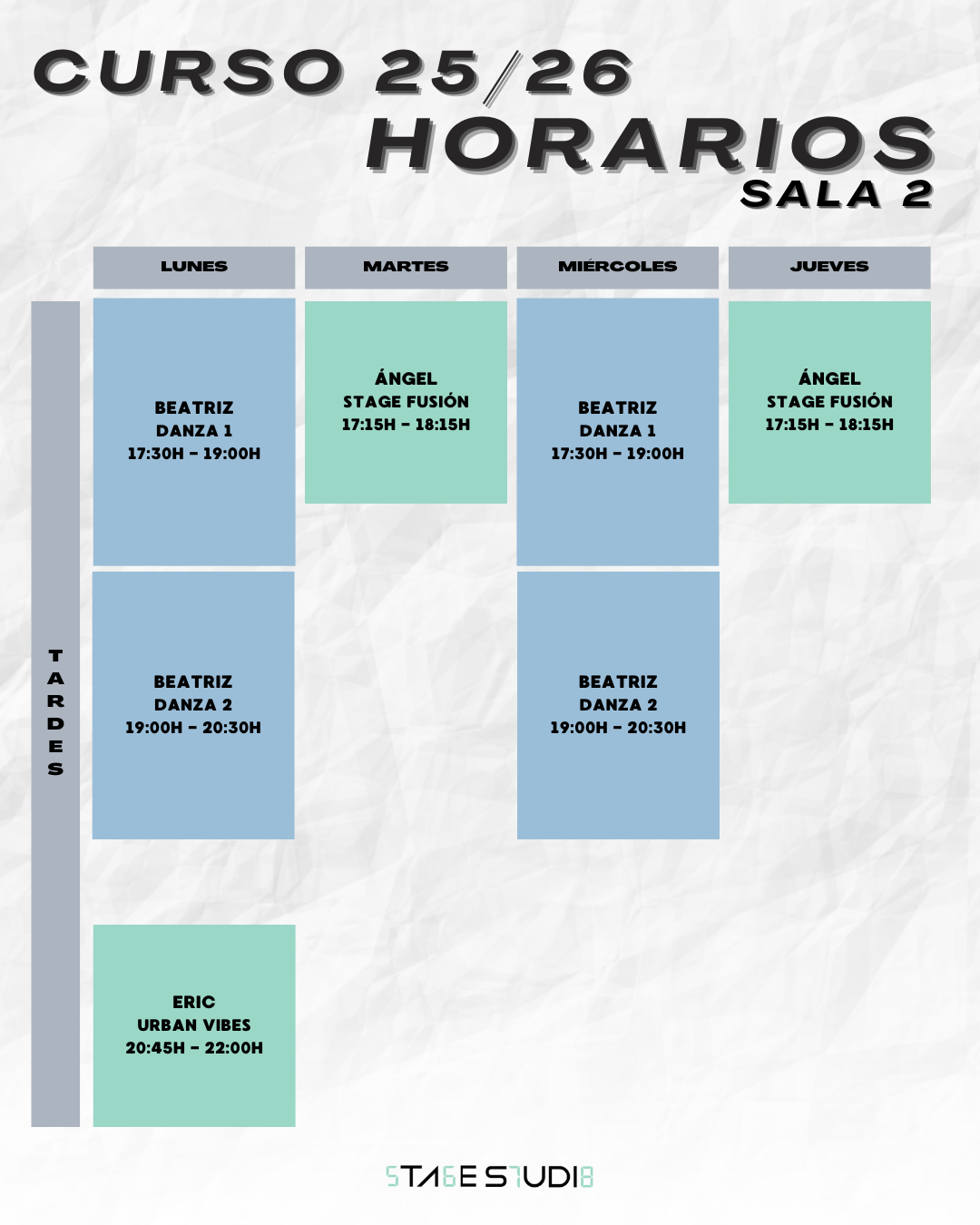Horarios Sala 2 Horarios Sala 2