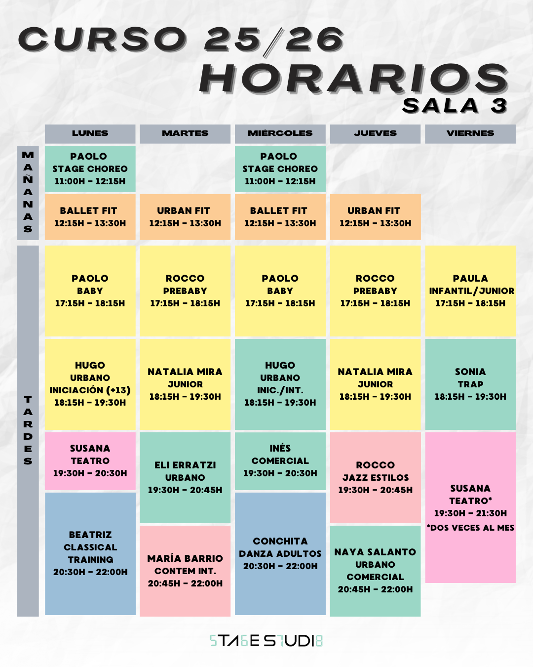 Horarios Sala 3 Horarios Sala 3