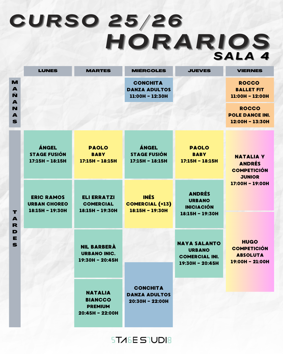 Horarios Sala 4 Horarios Sala 4